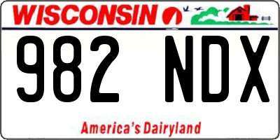 WI license plate 982NDX