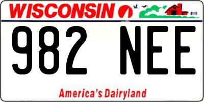 WI license plate 982NEE