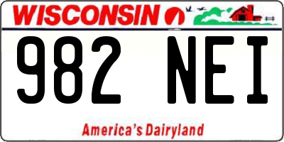 WI license plate 982NEI