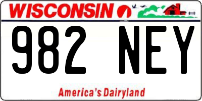 WI license plate 982NEY