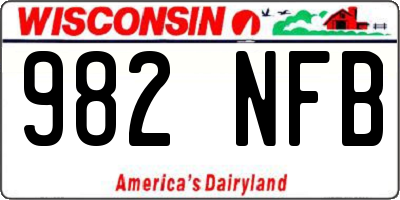 WI license plate 982NFB