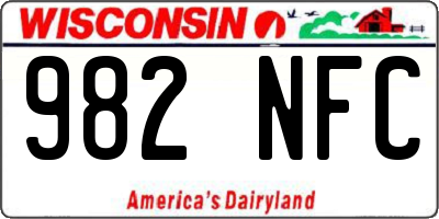 WI license plate 982NFC