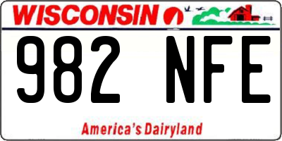 WI license plate 982NFE