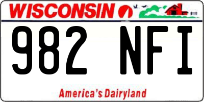 WI license plate 982NFI