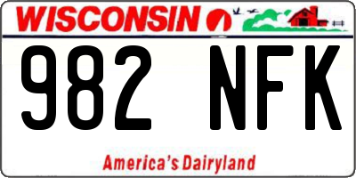 WI license plate 982NFK