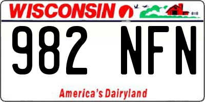 WI license plate 982NFN