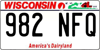WI license plate 982NFQ