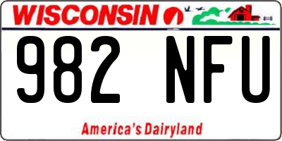WI license plate 982NFU