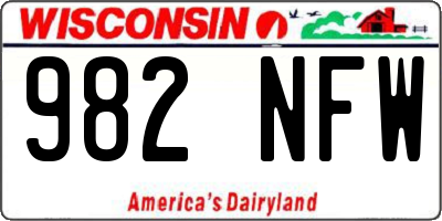 WI license plate 982NFW