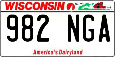 WI license plate 982NGA