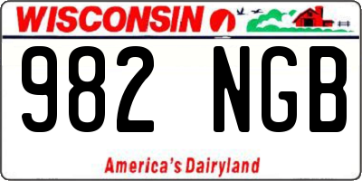 WI license plate 982NGB