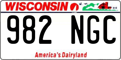 WI license plate 982NGC