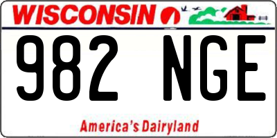 WI license plate 982NGE