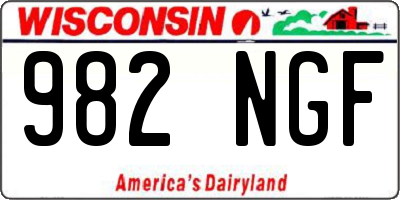WI license plate 982NGF