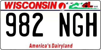 WI license plate 982NGH
