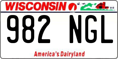 WI license plate 982NGL