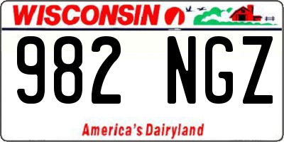 WI license plate 982NGZ