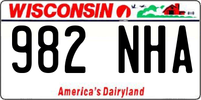 WI license plate 982NHA