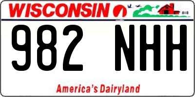 WI license plate 982NHH