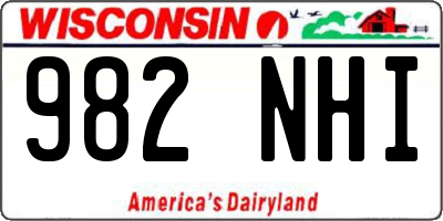 WI license plate 982NHI
