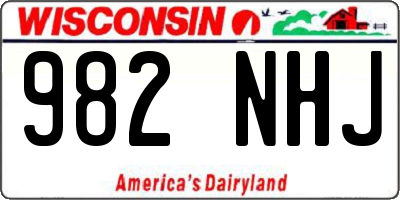 WI license plate 982NHJ