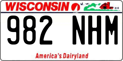 WI license plate 982NHM