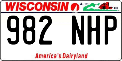 WI license plate 982NHP