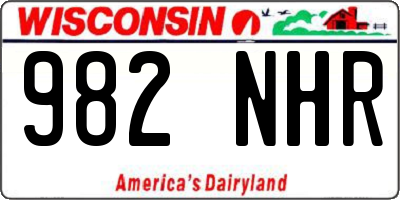 WI license plate 982NHR