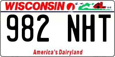 WI license plate 982NHT