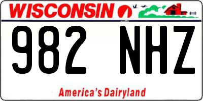 WI license plate 982NHZ