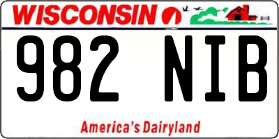 WI license plate 982NIB