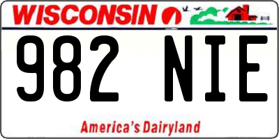 WI license plate 982NIE