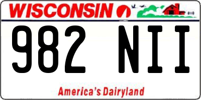 WI license plate 982NII