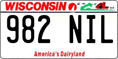 WI license plate 982NIL