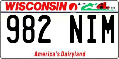 WI license plate 982NIM