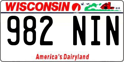 WI license plate 982NIN