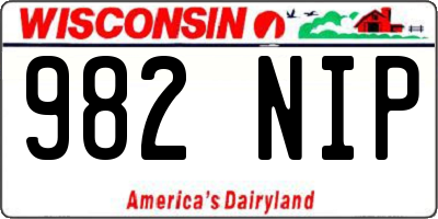 WI license plate 982NIP