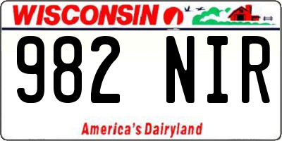 WI license plate 982NIR