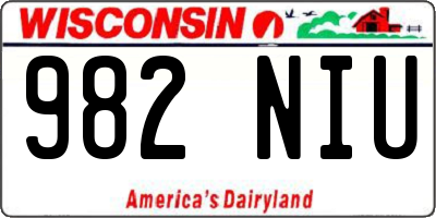 WI license plate 982NIU