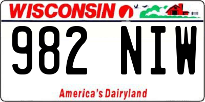 WI license plate 982NIW