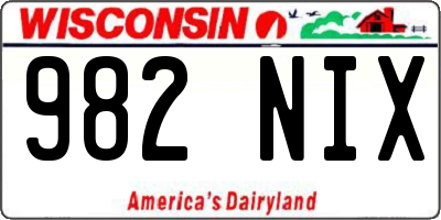 WI license plate 982NIX