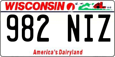 WI license plate 982NIZ