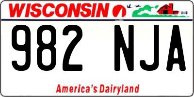 WI license plate 982NJA