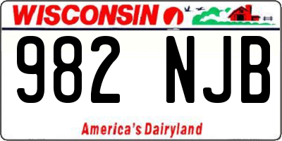 WI license plate 982NJB