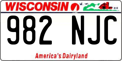 WI license plate 982NJC