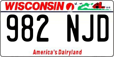 WI license plate 982NJD