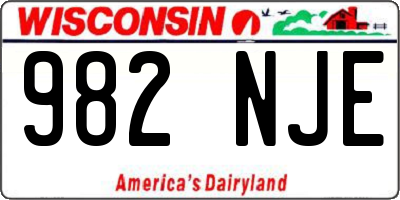 WI license plate 982NJE