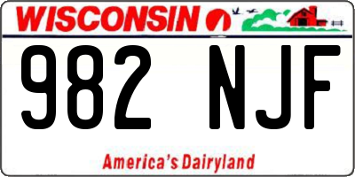 WI license plate 982NJF
