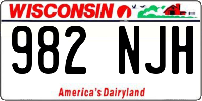 WI license plate 982NJH