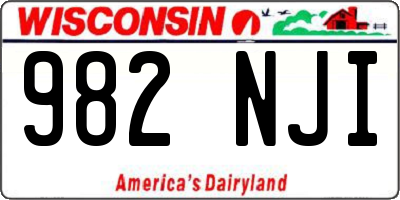 WI license plate 982NJI